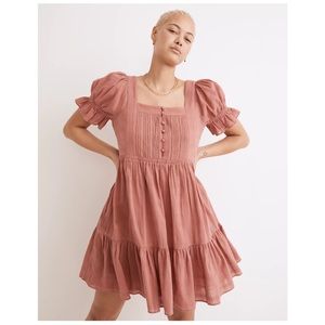 Madewell Puff-sleeve Drawstring Mini Dress